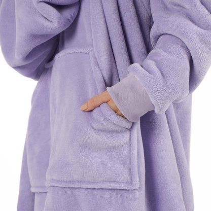 Oversized hoodie-tæppe med blødt sherpa-for – produktbillede 29