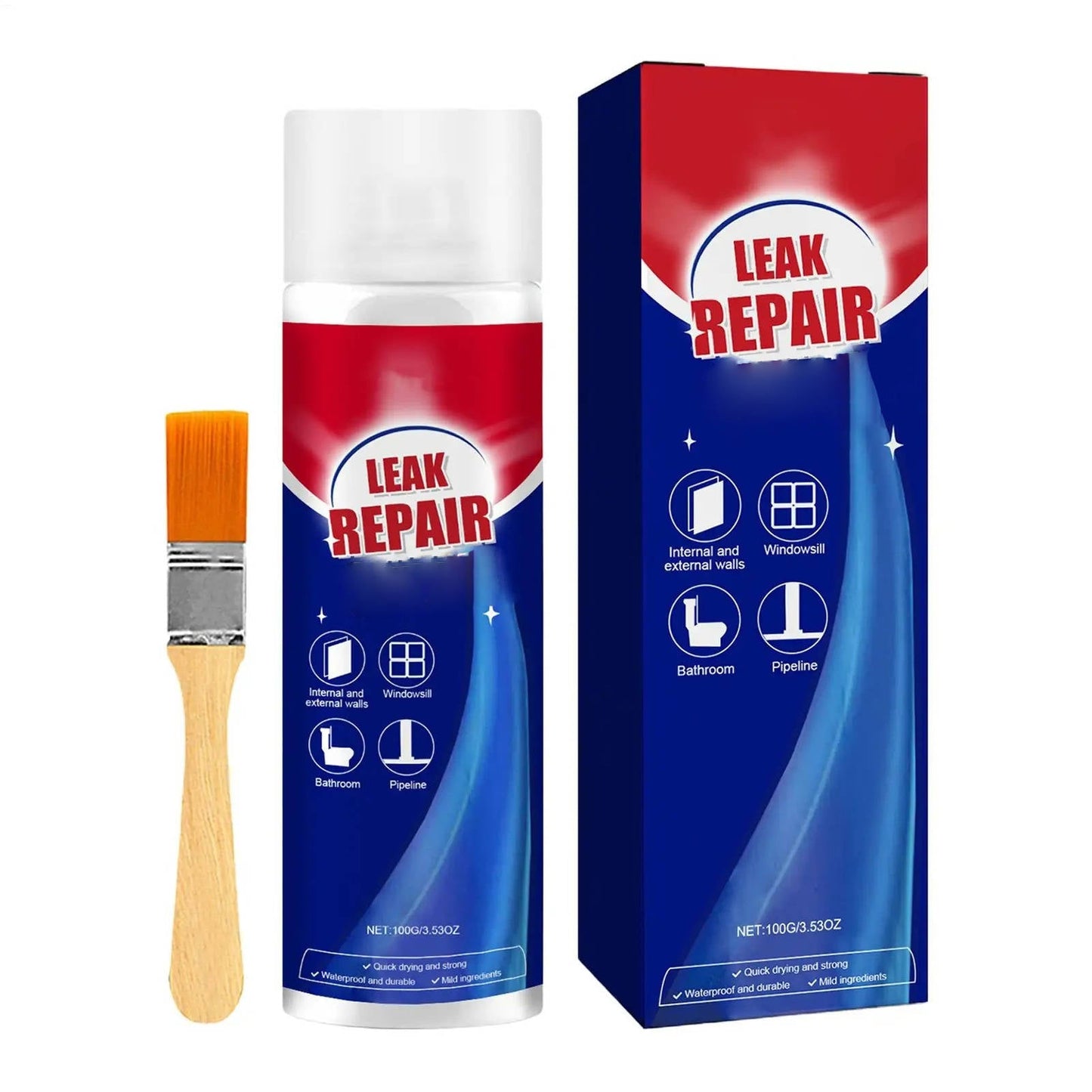Vandtæt tætningsspray til reparation af utætheder (2-pak)