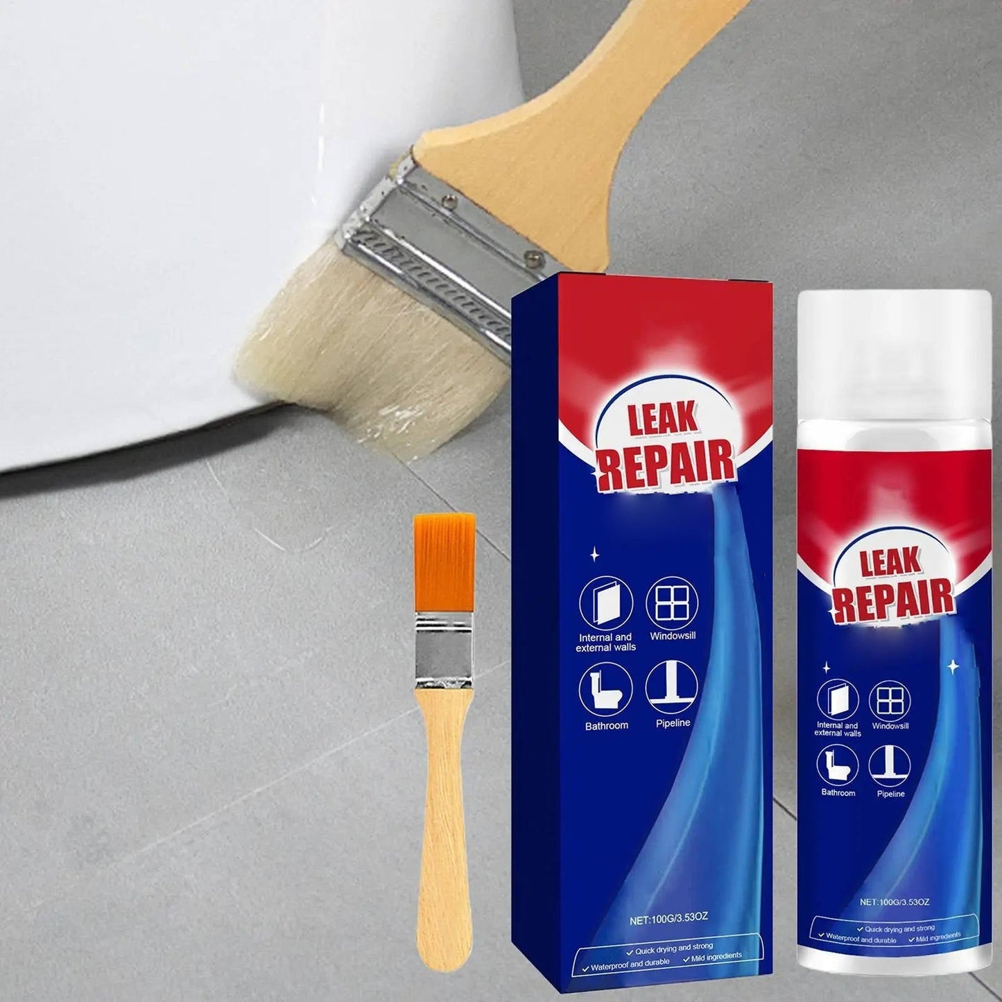 Vandtæt tætningsspray til reparation af utætheder (2-pak)