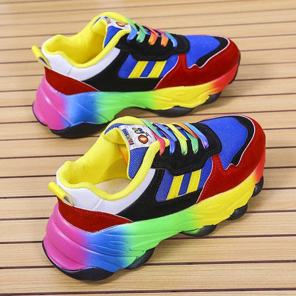 Farverige sneakers med polstret sål