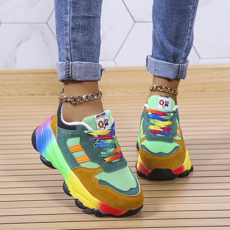 Farverige sneakers med polstret sål