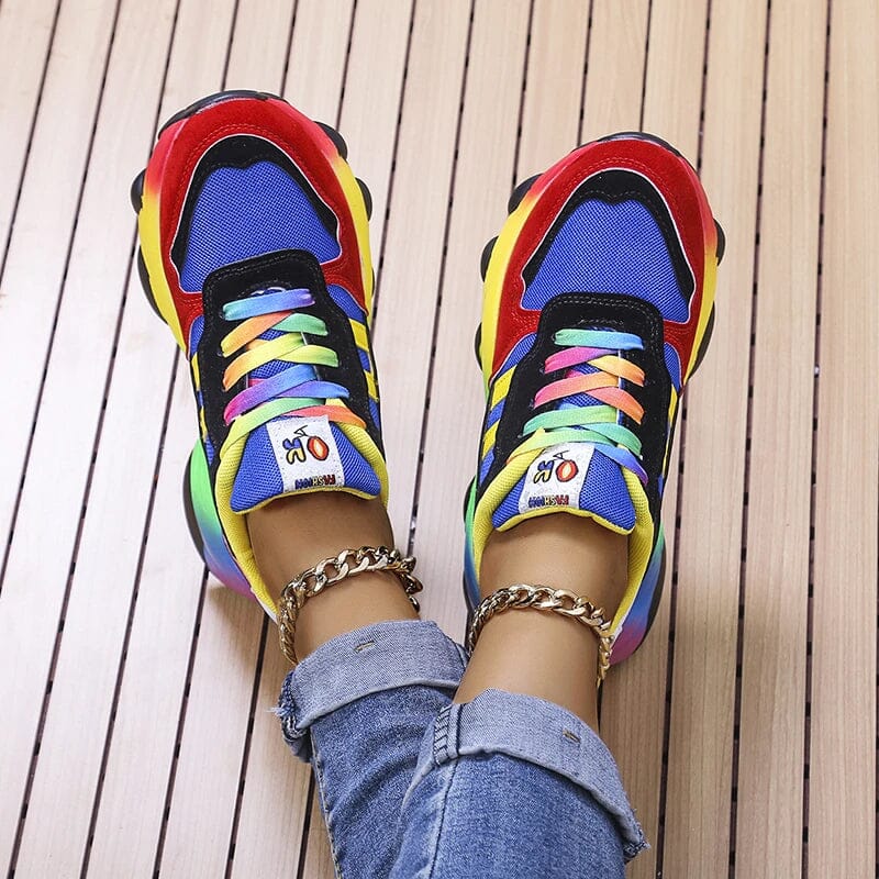 Farverige sneakers med polstret sål
