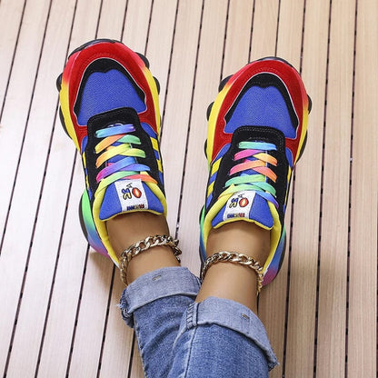 Farverige sneakers med polstret sål