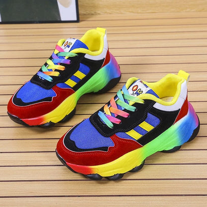 Farverige sneakers med polstret sål