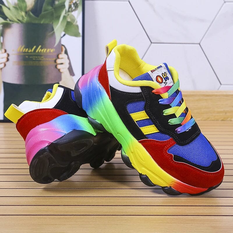 Farverige sneakers med polstret sål
