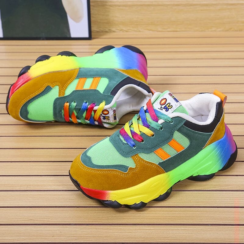 Farverige sneakers med polstret sål