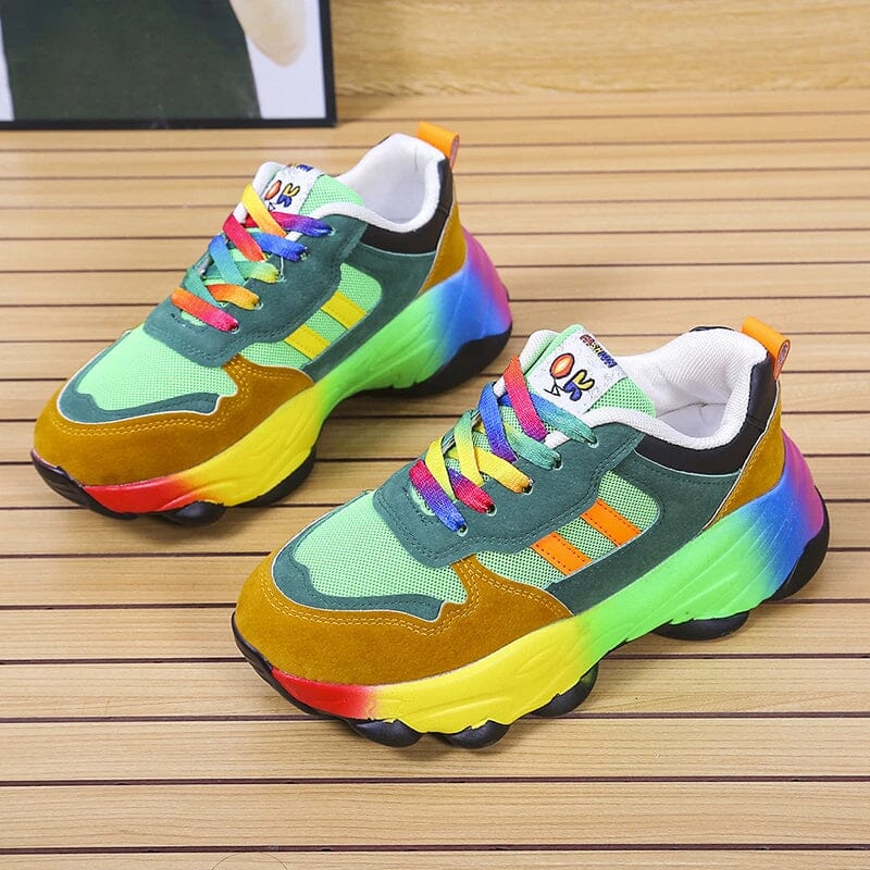 Farverige sneakers med polstret sål