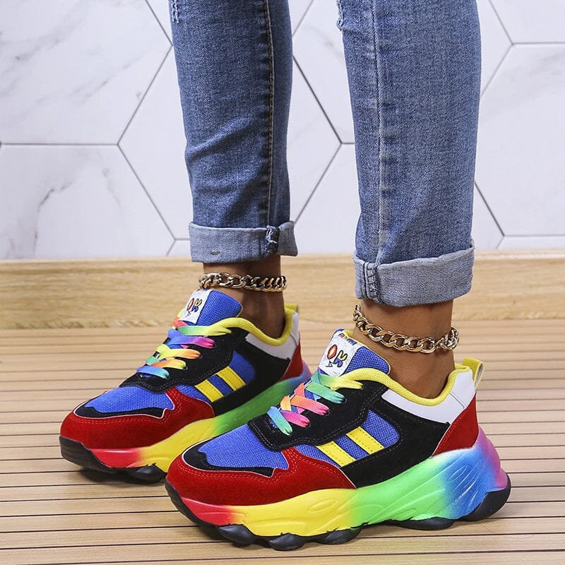Farverige sneakers med polstret sål