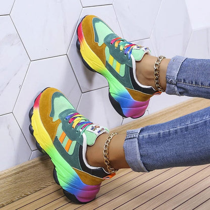 Farverige sneakers med polstret sål