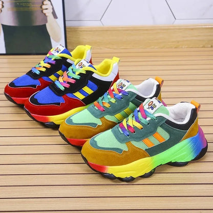 Farverige sneakers med polstret sål