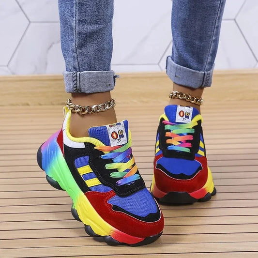 Farverige sneakers med polstret sål
