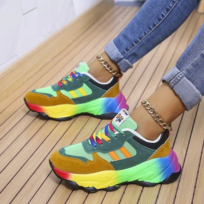 Farverige sneakers med polstret sål