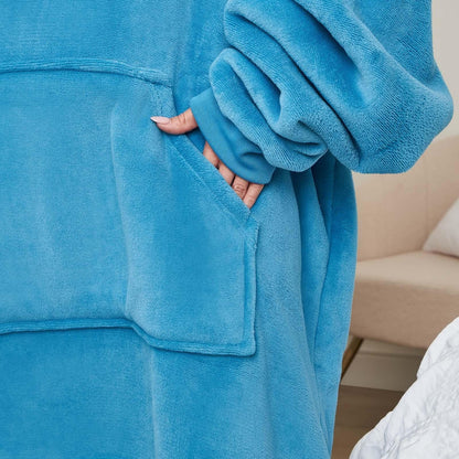 Oversized hoodie-tæppe med blødt sherpa-for – produktbillede 6