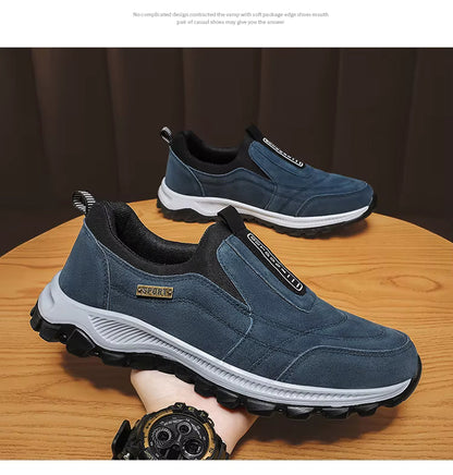 Fleksible slip-on sko i vegansk læder til mænd