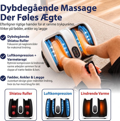 Fod- og lægmassager med shiatsu, luftkompression og varme