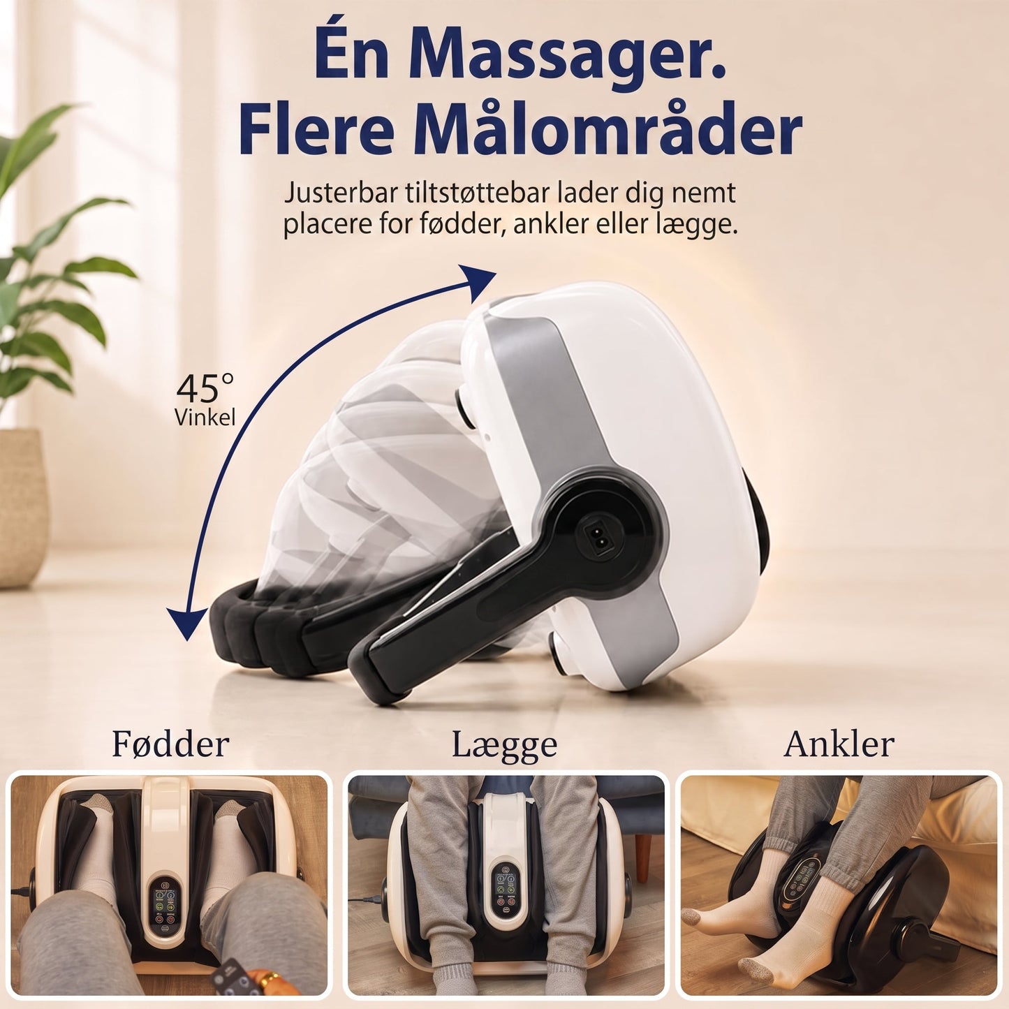Fod- og lægmassager med shiatsu, luftkompression og varme