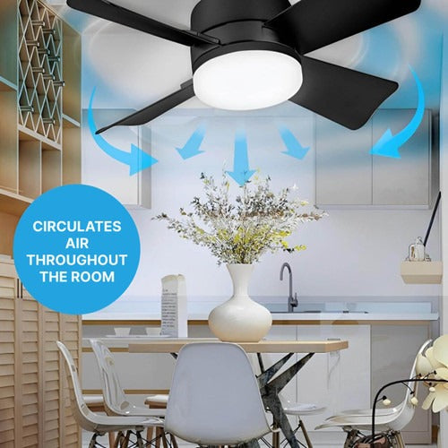 Loftsventilator med LED-lys og Fjernbetjening