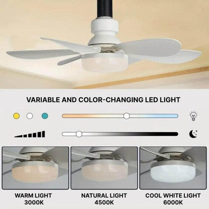 Loftsventilator med LED-lys og Fjernbetjening