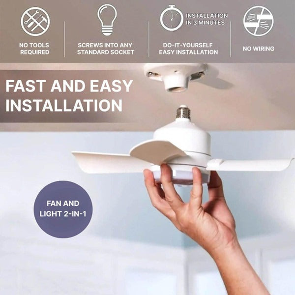 Loftsventilator med LED-lys og Fjernbetjening