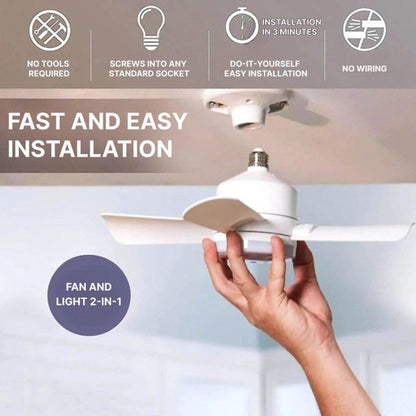 Loftsventilator med LED-lys og Fjernbetjening