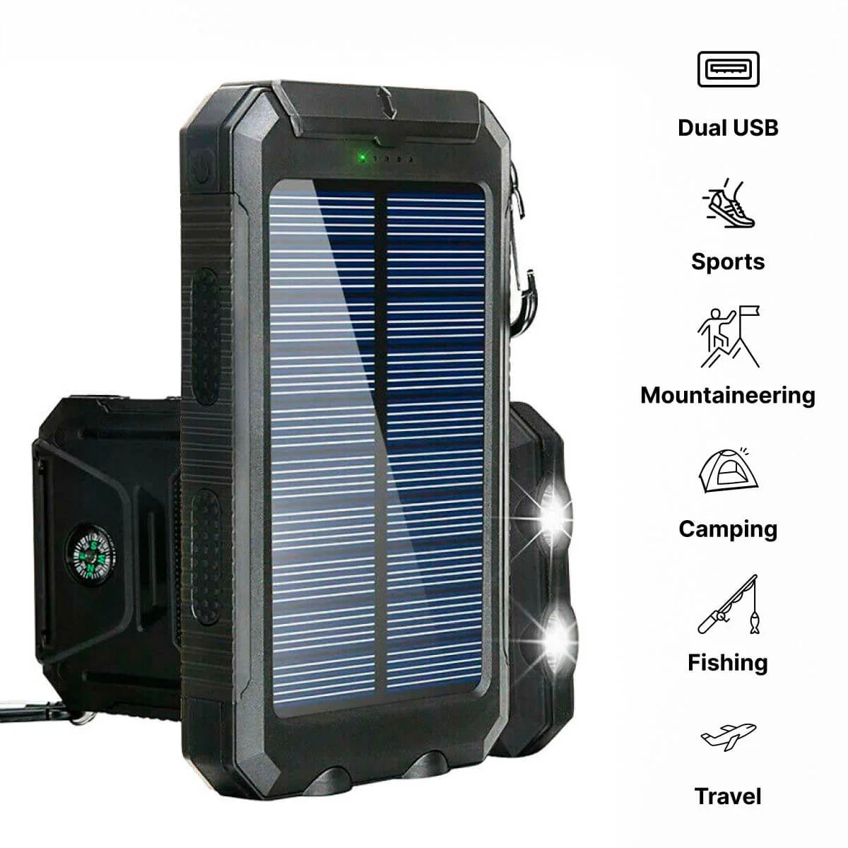 Vandtæt solcelle-powerbank