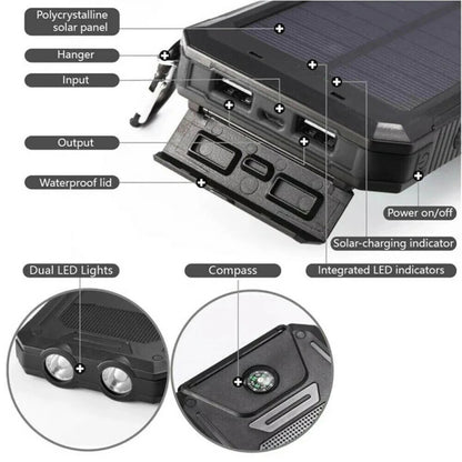 Vandtæt solcelle-powerbank