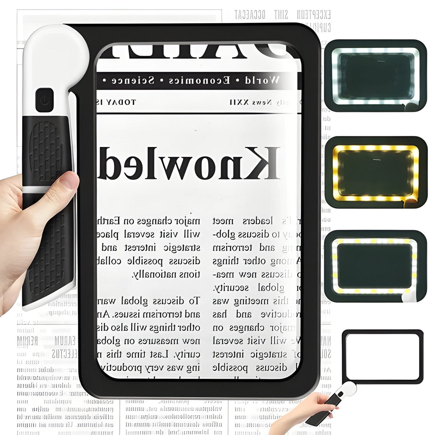 Foldbar LED-lup til læsning