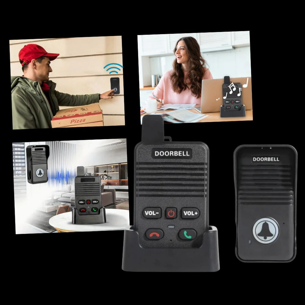 Trådløs dørtelefon med intercom-funktion