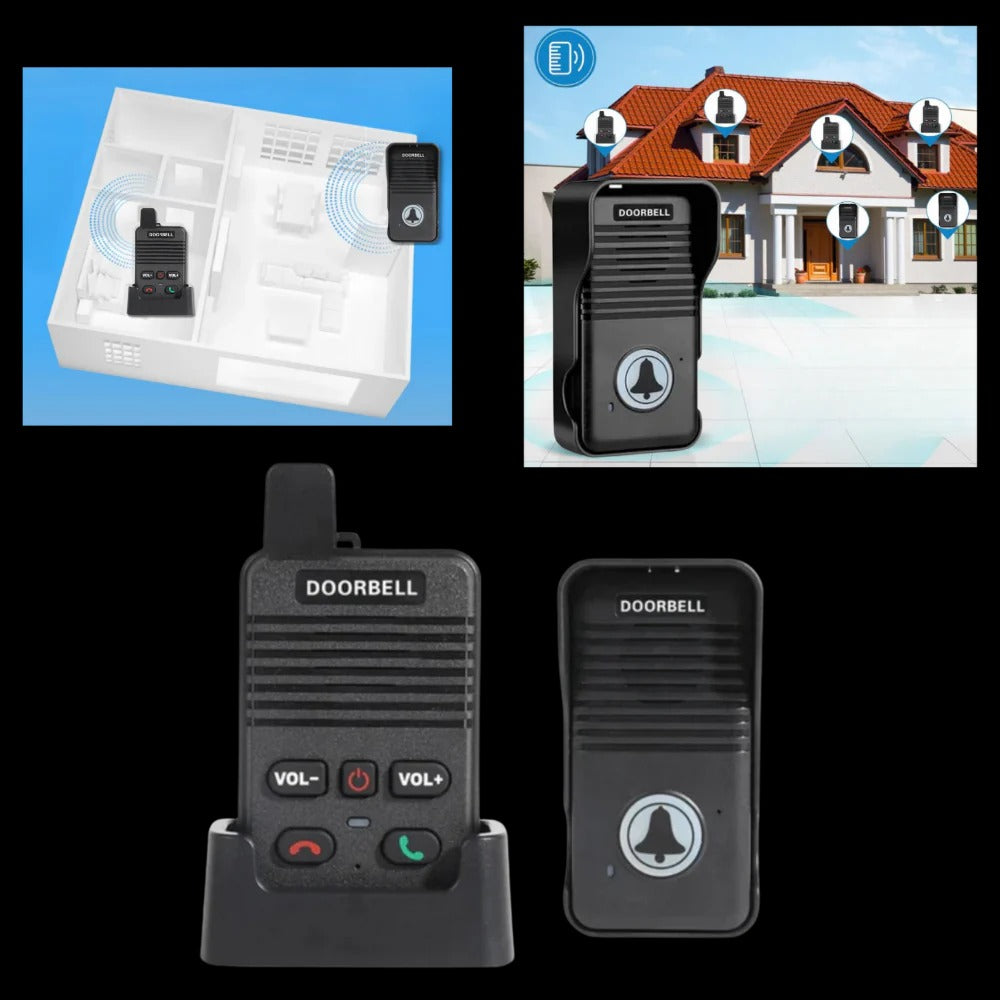 Trådløs dørtelefon med intercom-funktion