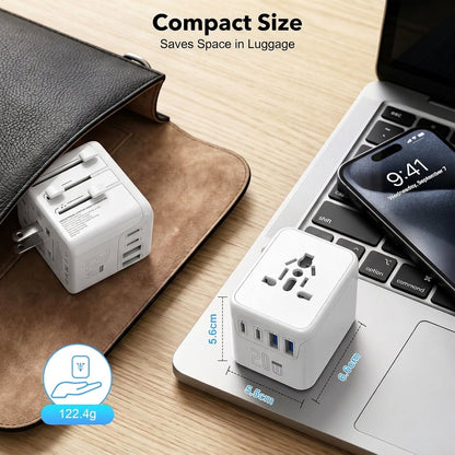 Universal rejseadapter 20 W med USB- og USB-C-porte