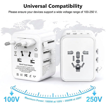 Universal rejseadapter 20 W med USB- og USB-C-porte