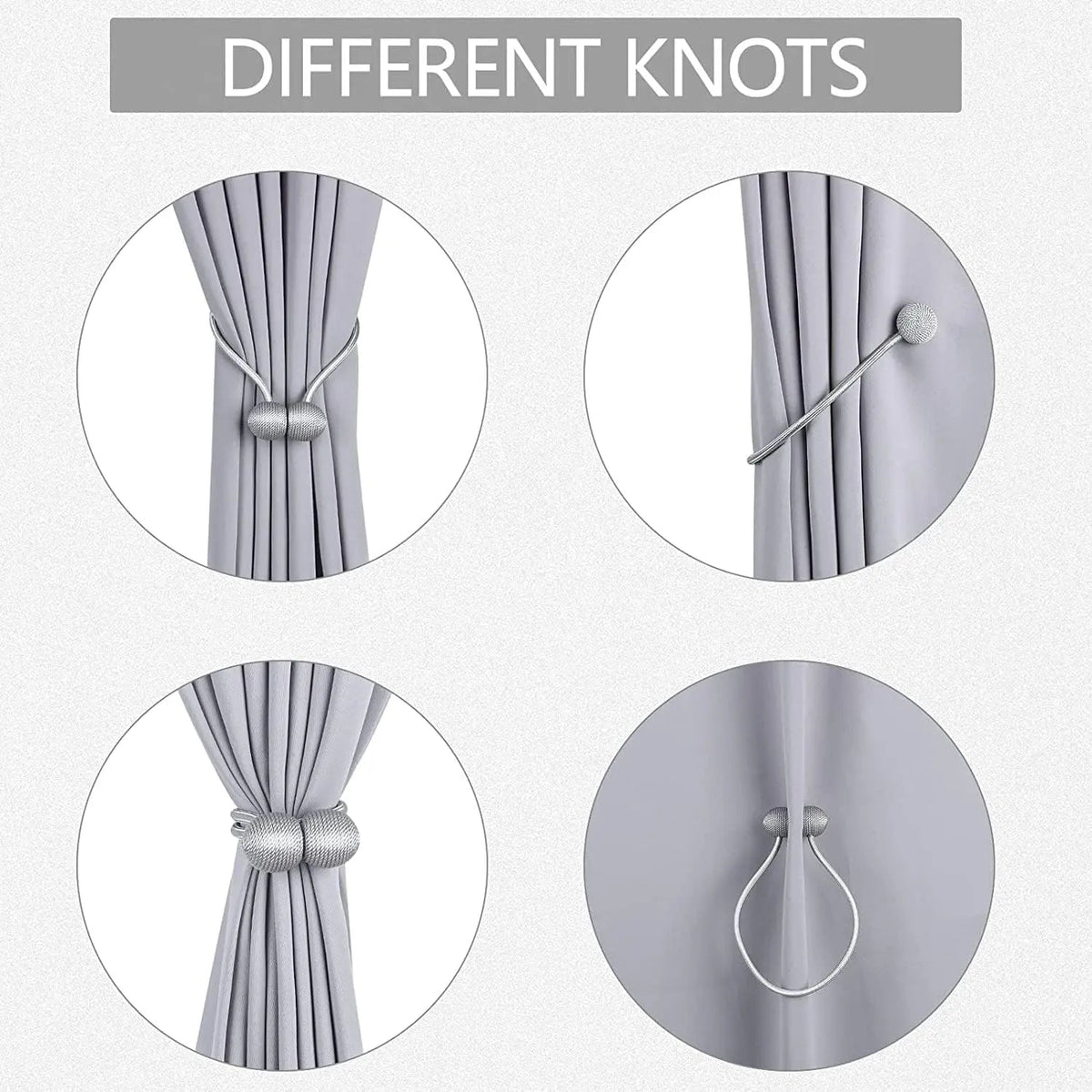 Magnetiske gardinholdere med snor – 2 stk.