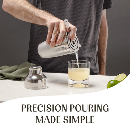 Cocktailsæt i rustfrit stål med shaker 750 ml – 10 dele