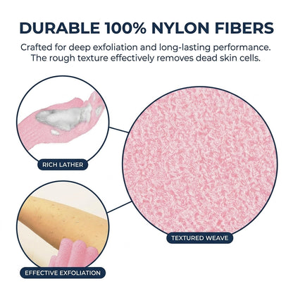 Eksfolierende badehandsker i nylon – 1 par
