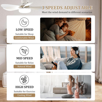 LED-lampe med loftventilator, E27 og fjernbetjening