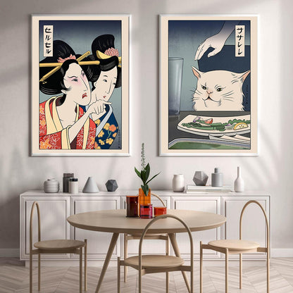 Lærredsplakat med japansk illustrationsmotiv – uden ramme