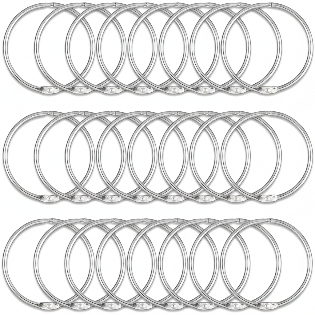 Gardinringe i metal med rustbestandig overflade – 24 stk.