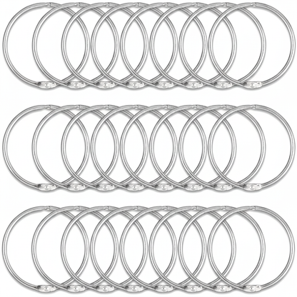 Gardinringe i metal med rustbestandig overflade – 24 stk.