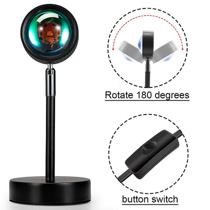 USB-lampe med solnedgangseffekt og 180° drejning