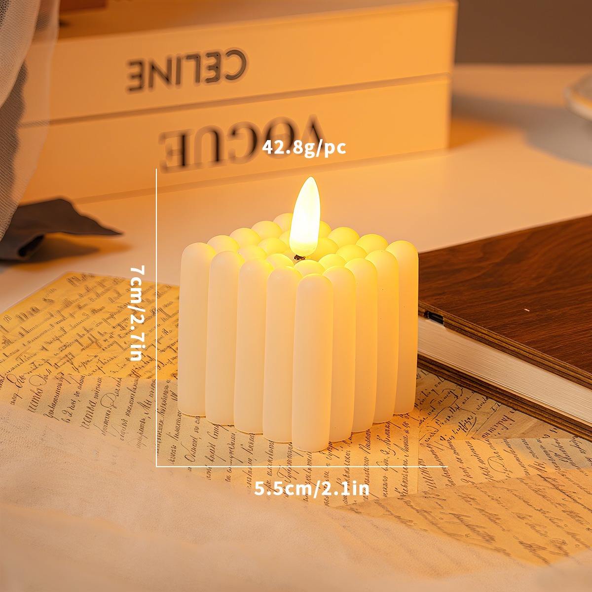 Kubeformet LED-lys med flammeeffekt