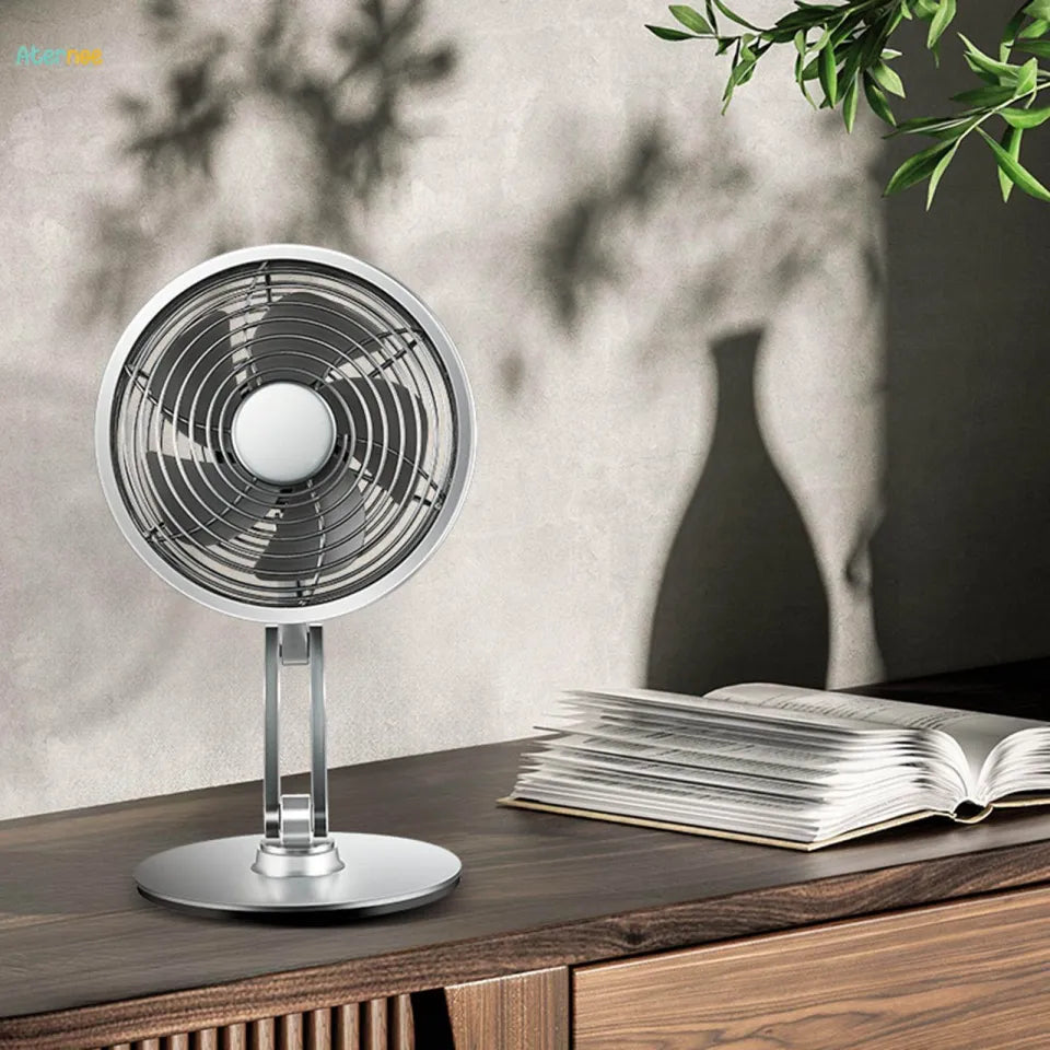 Genopladelig miniventilator i aluminium med 3 hastigheder
