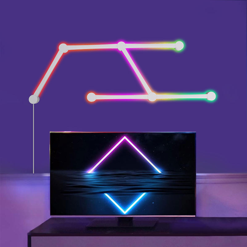 Modulære RGB-væglys med lyd- og stemmestyring – 6 paneler