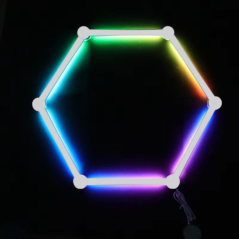 Modulære RGB-væglys med lyd- og stemmestyring – 6 paneler