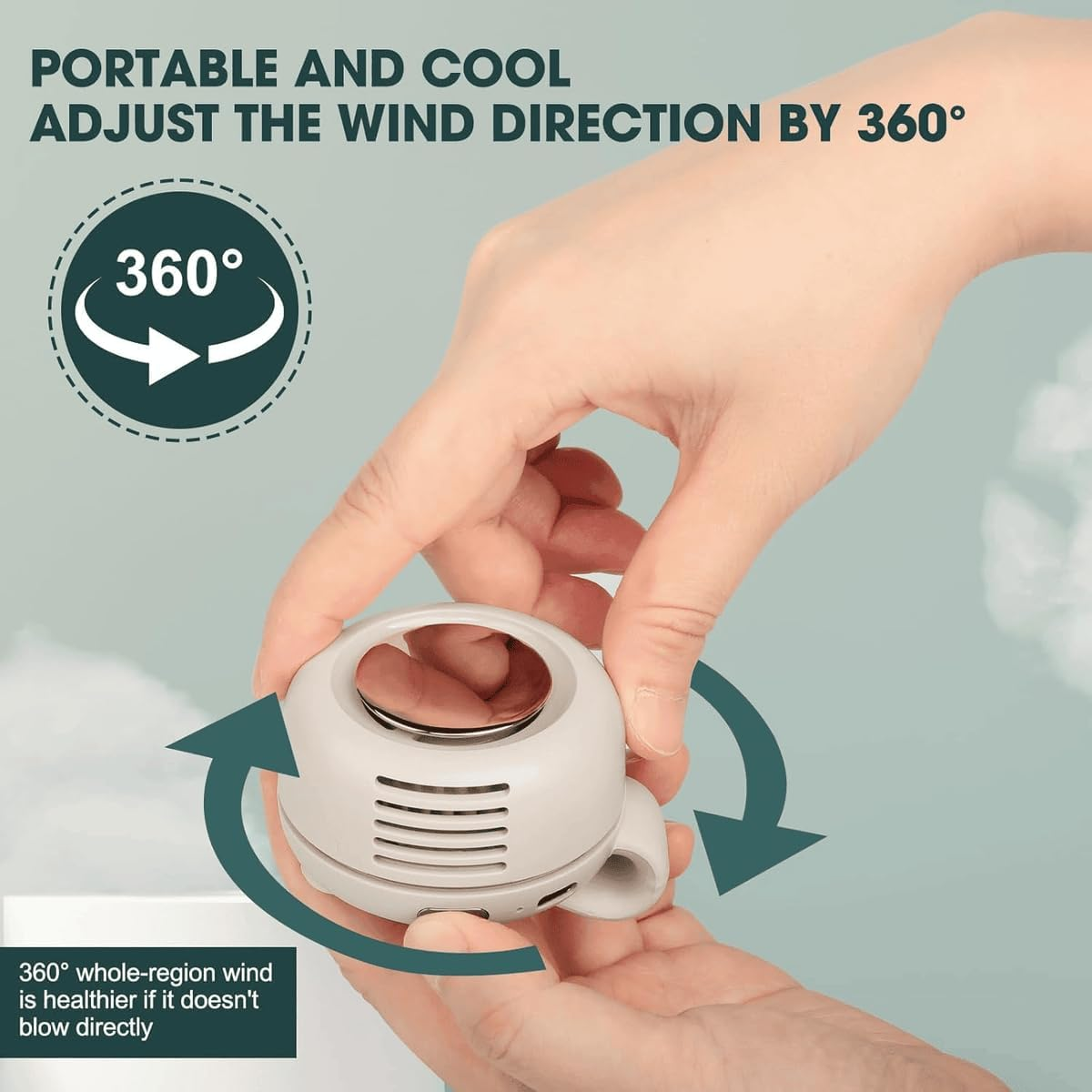 Genopladelig klemmeventilator med 3 hastigheder