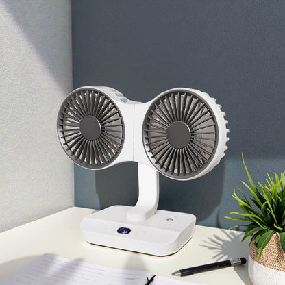 Genopladelig dobbelt bordventilator – 8000 mAh