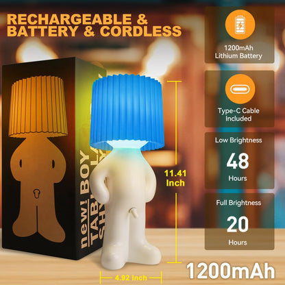 Genopladelig LED-natlampe med 2 lysstyrker – 13 × 13 × 31 cm