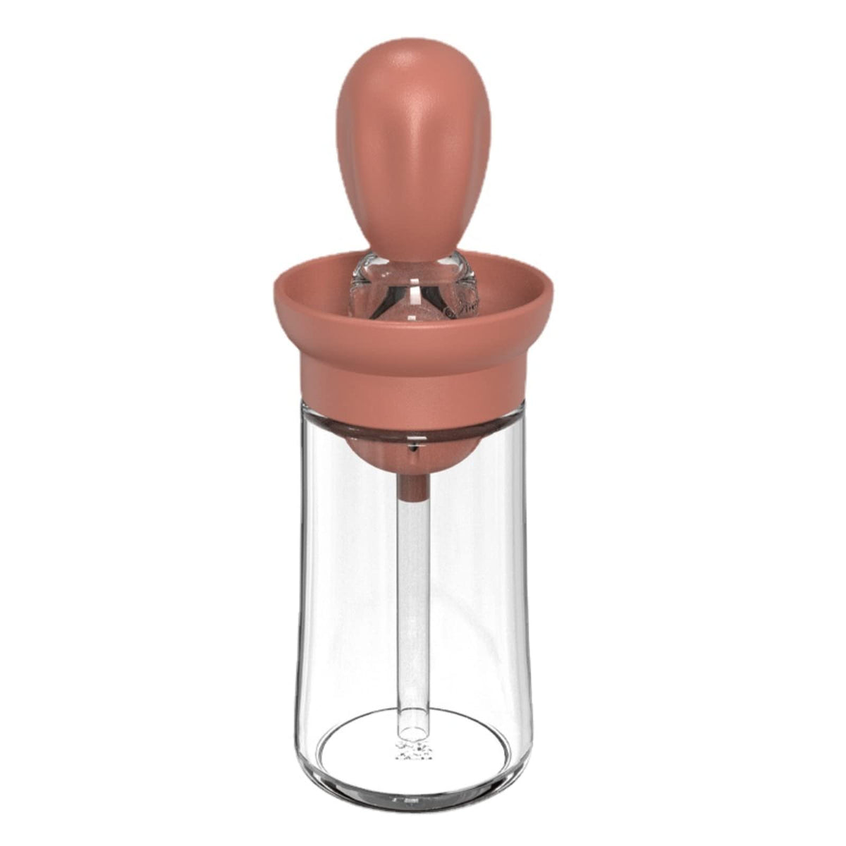 Olieflaske i glas med silikonepensel og sprayfunktion