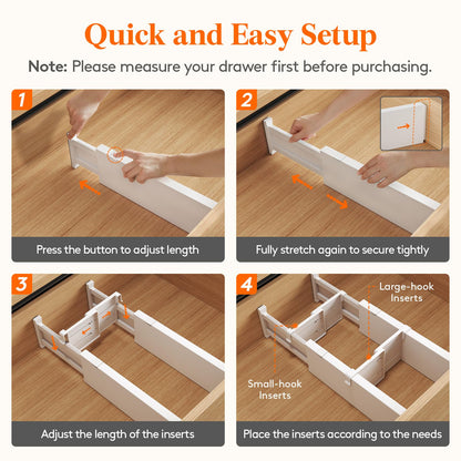 Justerbare skuffeinddelere i ABS-plast – 2 stk.