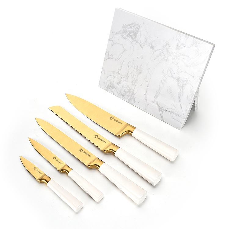 Magnetisk knivstander i marmor – 34 × 16,5 × 29 cm