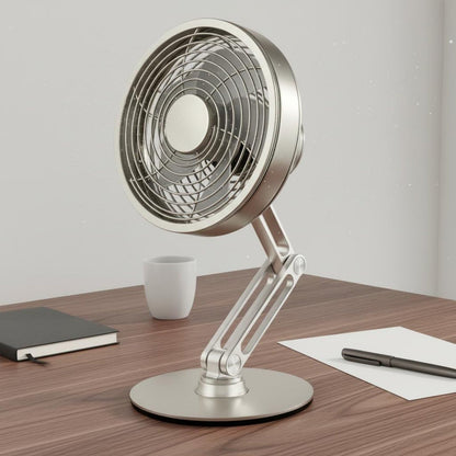 Genopladelig miniventilator i aluminium med 3 hastigheder
